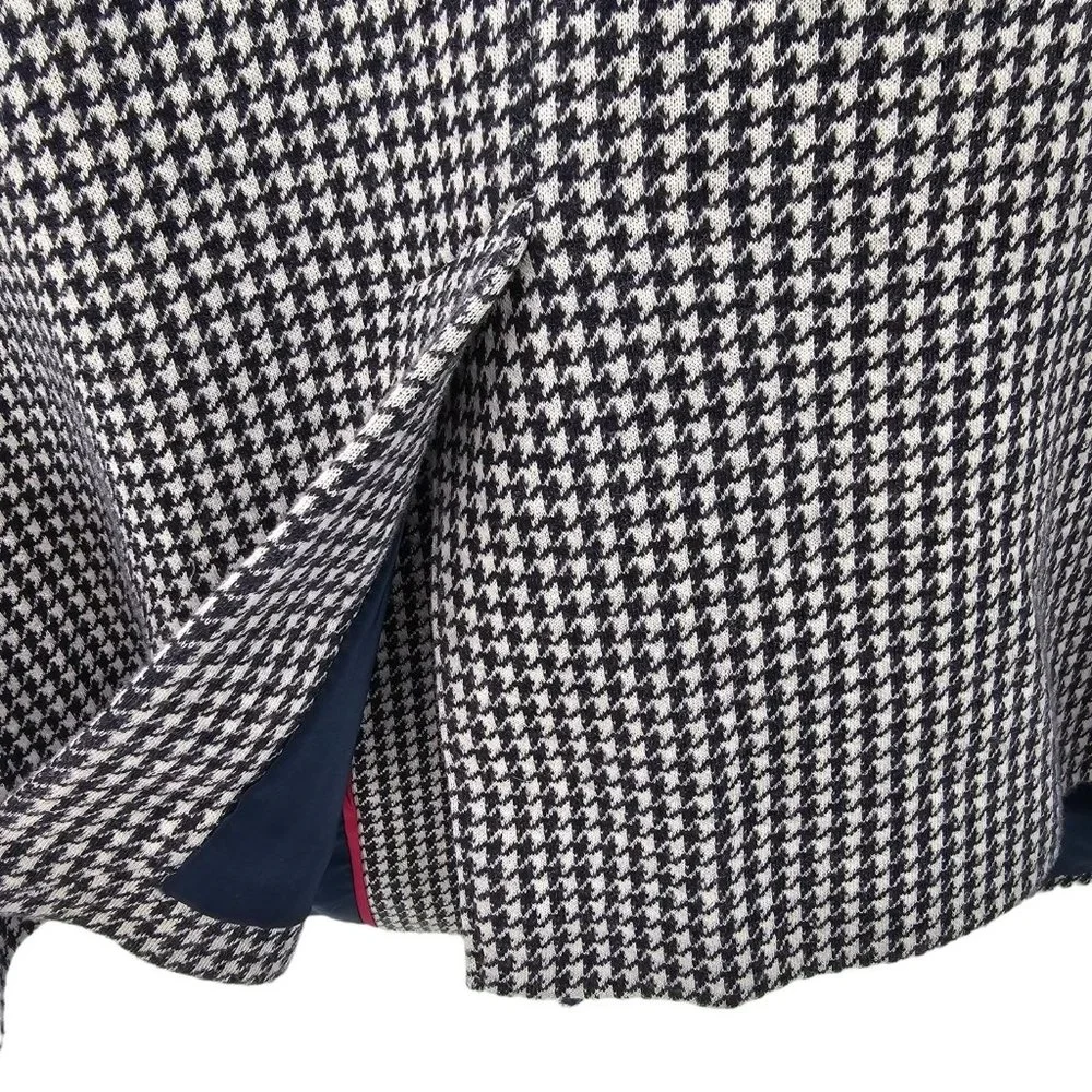 Talbots Houndstooth Blazer Jacket Women's 20W Petites Aberdeen Navy Blue Work - Picture 7 of 12